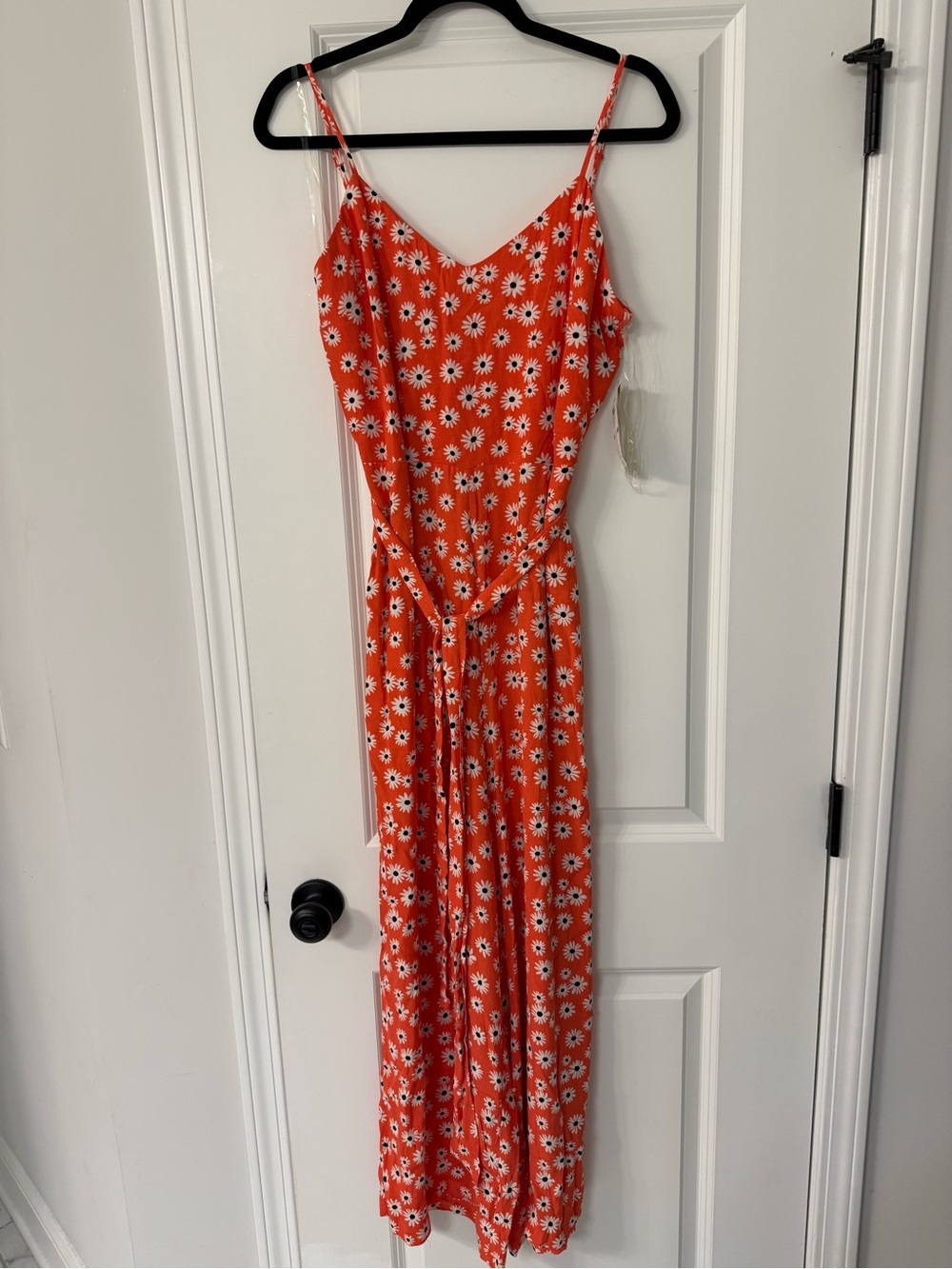Gianni Bini Orange Floral Spaghetti-Strap Maxi Dress